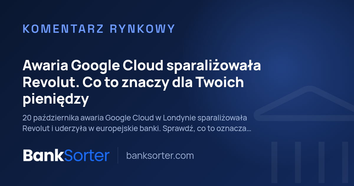 Awaria Google Cloud sparaliżowała Revolut. Co to znaczy dla Twoich pieniędzy