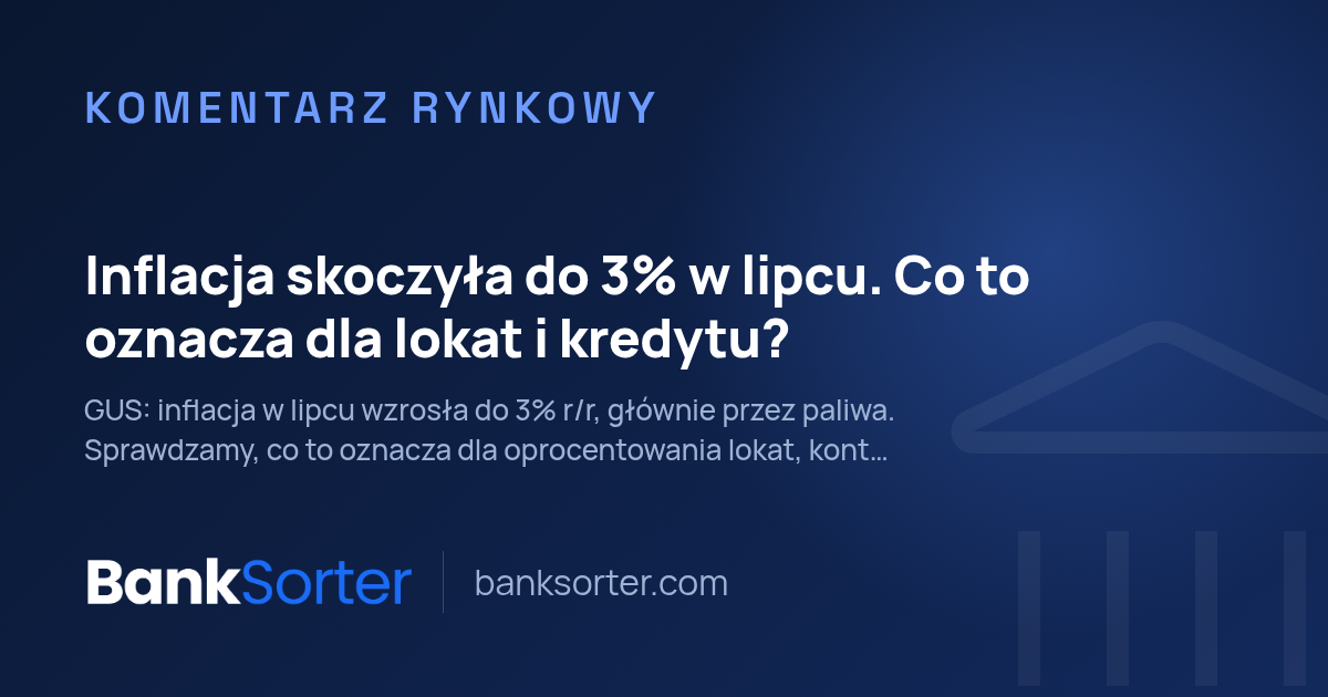 Inflacja skoczyła do 3% w lipcu. Co to oznacza dla lokat i kredytu?