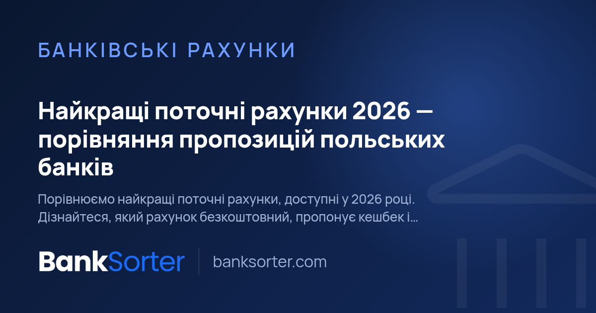 Найкращі поточні рахунки 2026 — порівняння пропозицій польських банків