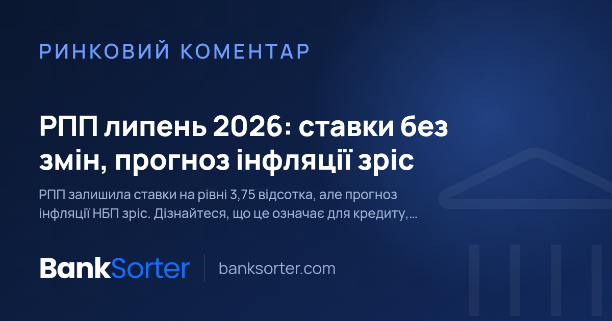 РПП липень 2026: ставки без змін, прогноз інфляції зріс