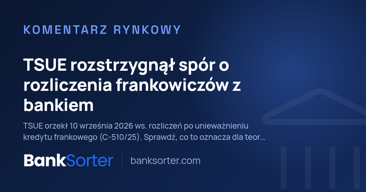 TSUE rozstrzygnął spór o rozliczenia frankowiczów z bankiem